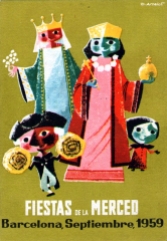 Cartel: Fiesta de la Merced. Barcelona, 1959. Por Arnalot.